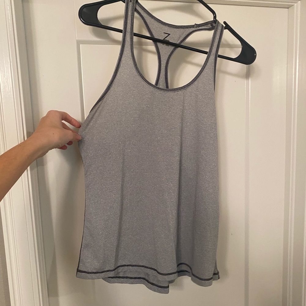 Zella gray striped racer back tank